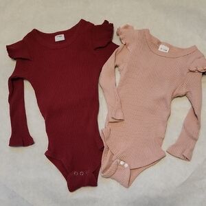 Two ribbed long sleeve onesies/bodysuits